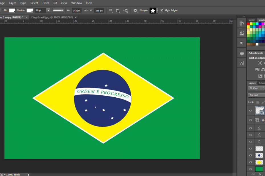 تصویر ترسیم پرچم برزیل با فتوشاپ